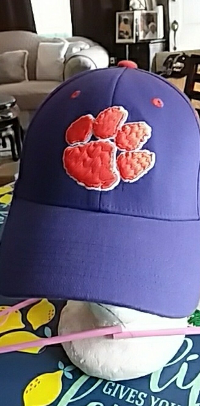 CLEMSON TIGERS Purple Baseball Cap with Orange Paw Logo - Men’s Fitted